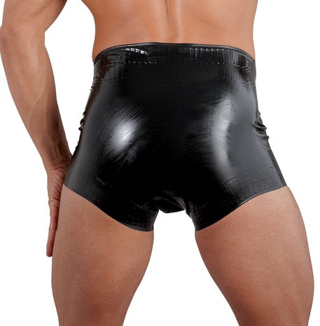 Zwarte latex diaper slip