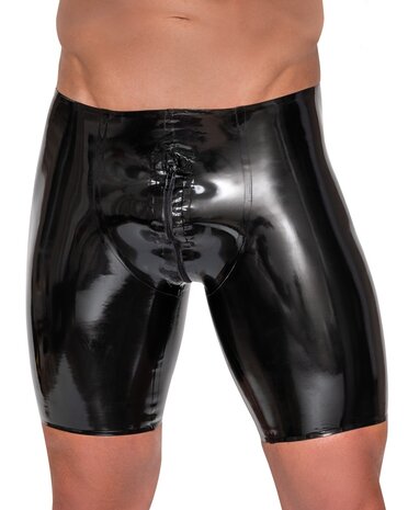 Zwarte latex shorts